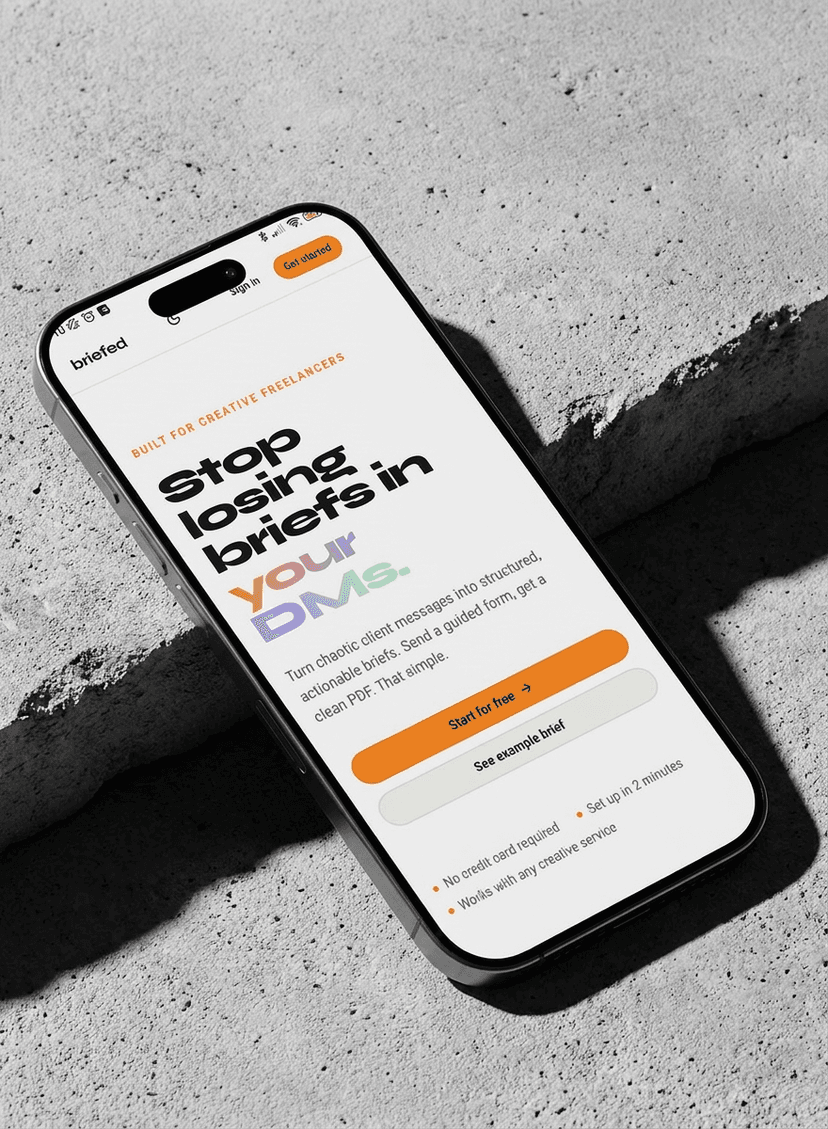 Briefed landing page - Stop losing briefs in your DMs